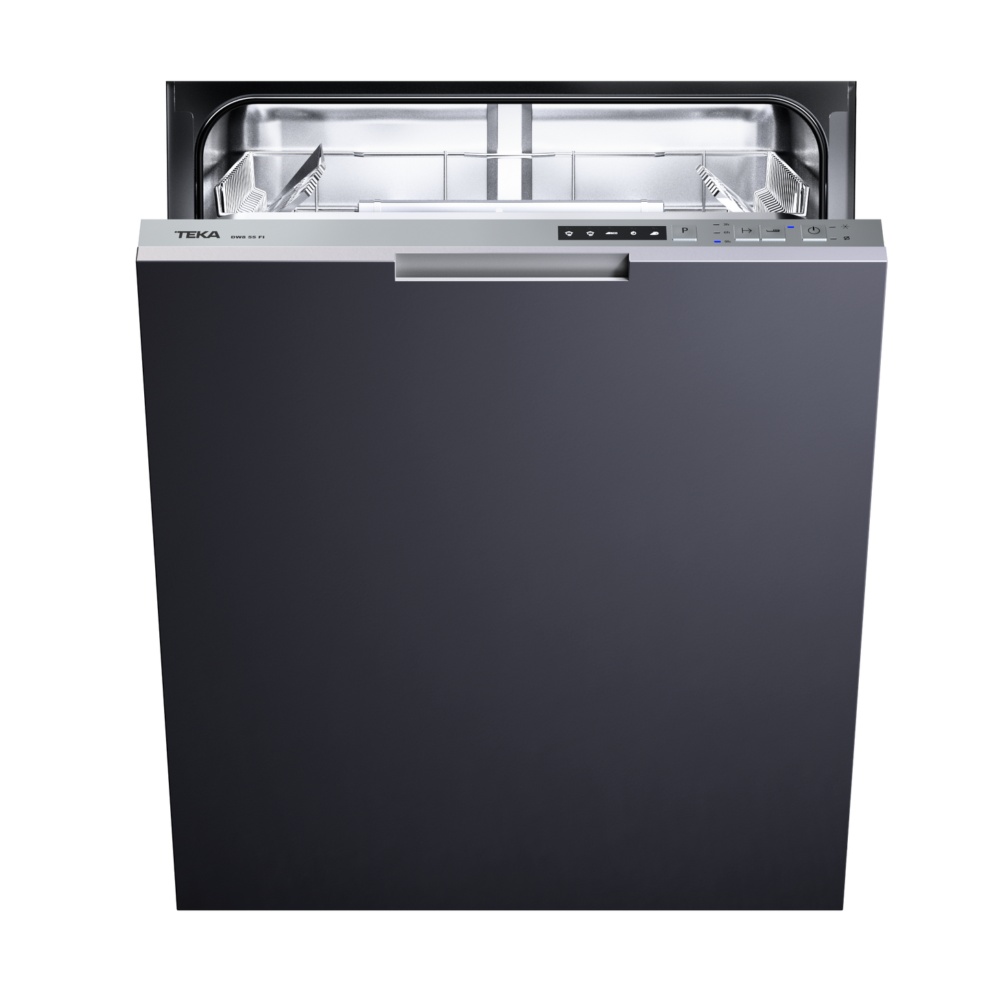 TEKA dishwasher with open door on a white background