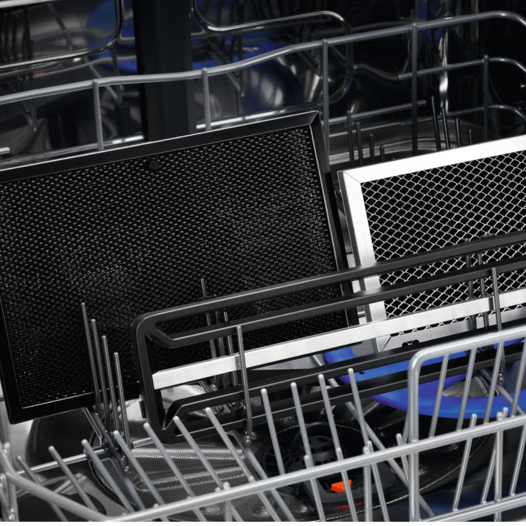 Dishwasher interior washing filters from Electrolux Black Extraction induction Hob