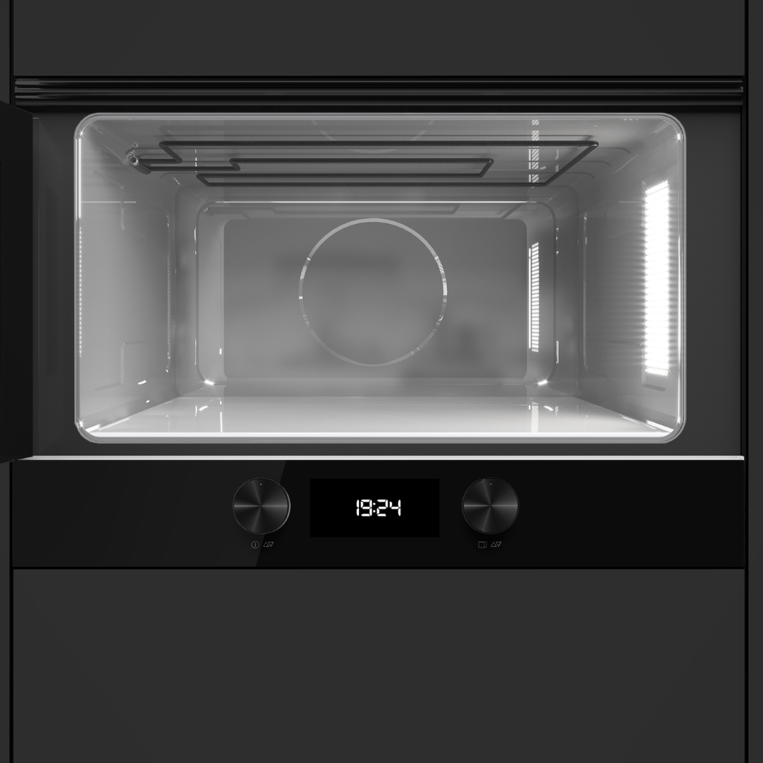 Black TEKA Microwave oven with digital display and clear glass door