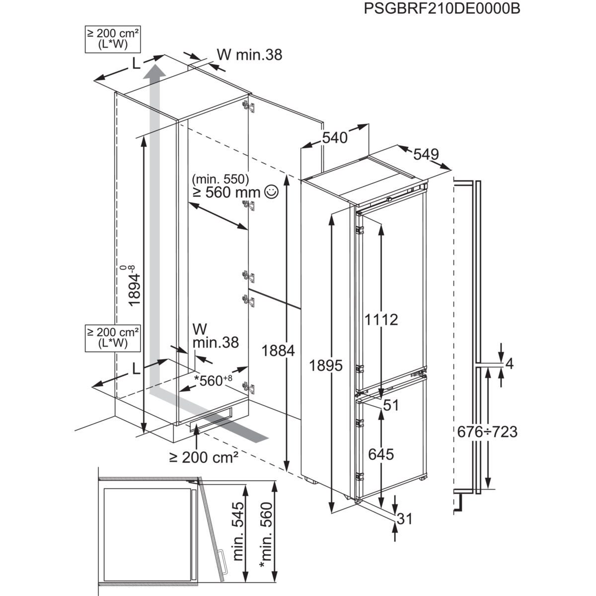 AEG 8000 Series Integrated Cooling 360° Fridge Freezer 188.4 cm NSC8M191DS