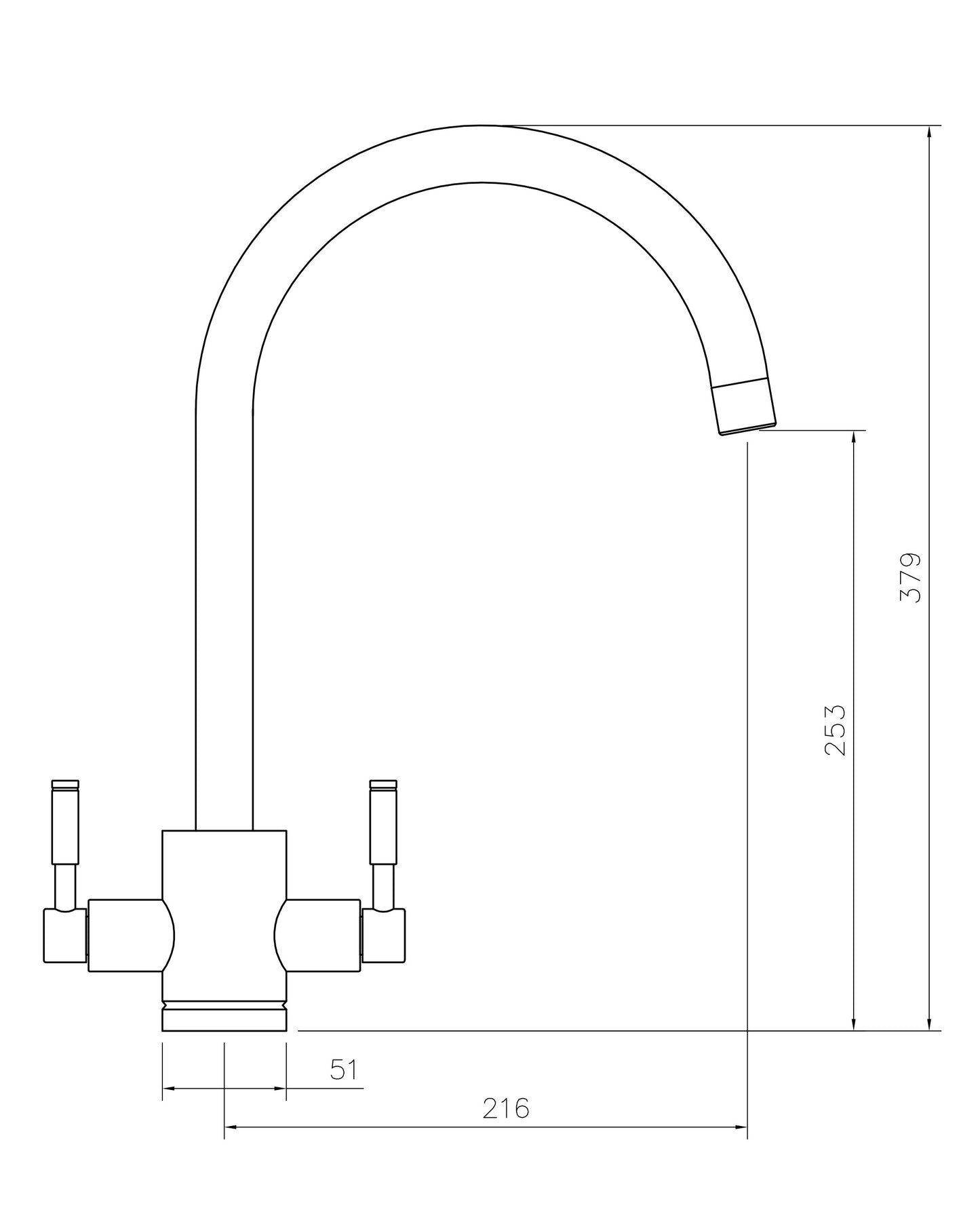 Rangemaster Aquatrend Dual Lever Tap Brushed Brass TRE1BF