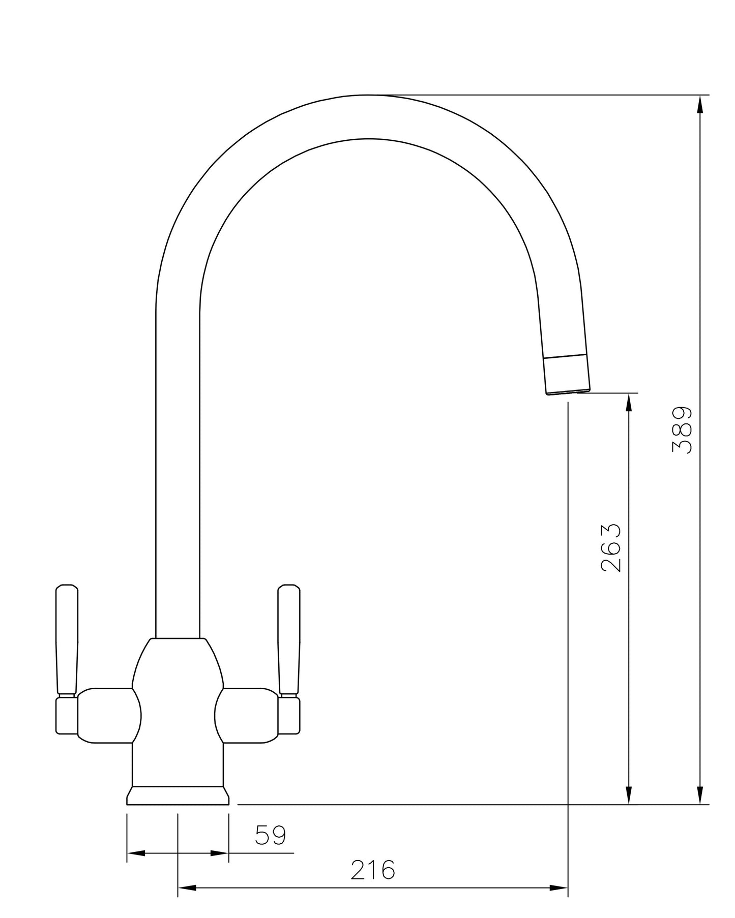 Rangemaster Parma Dual Lever Tap Brushed Finish TPM1BF