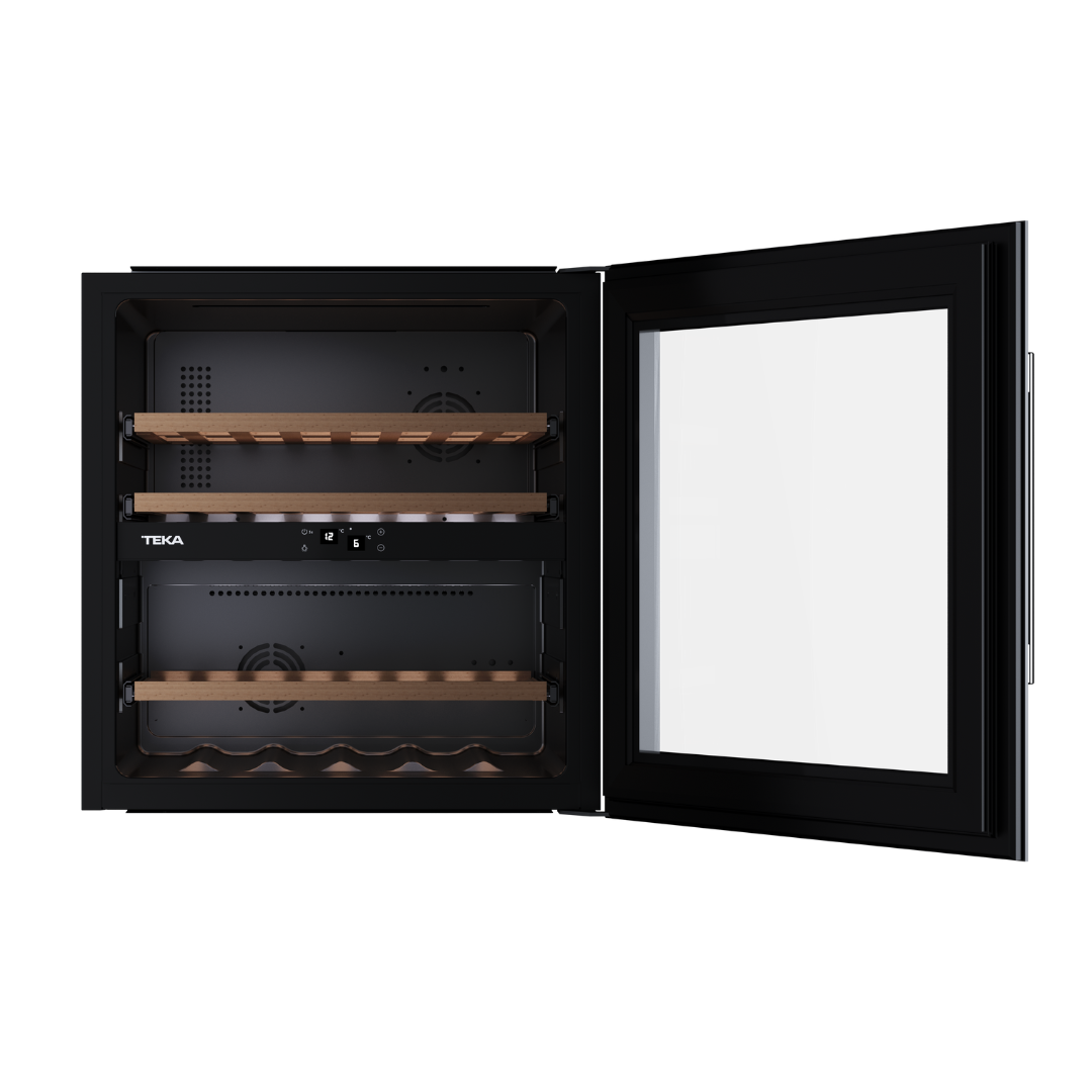 Teka Wine cooler with open door on a white background
