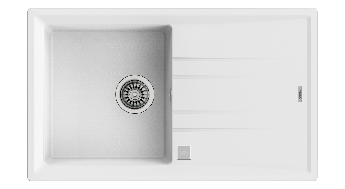 TEKA Stone 50 Tegranite 1 Bowl 1 Drainer White