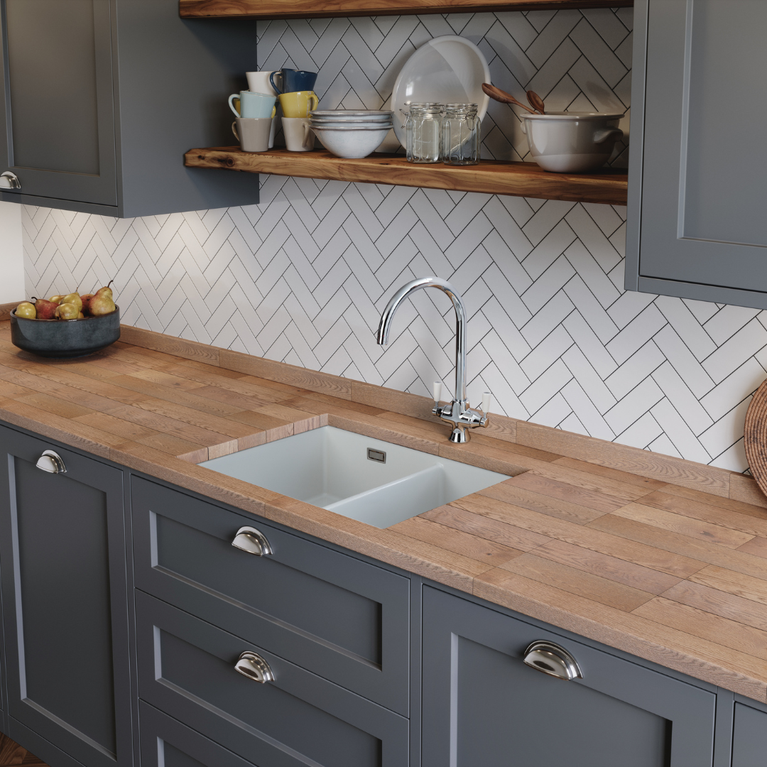 KKS Rangemaster Fire Clay Ceramic Sink CRUB3216WH