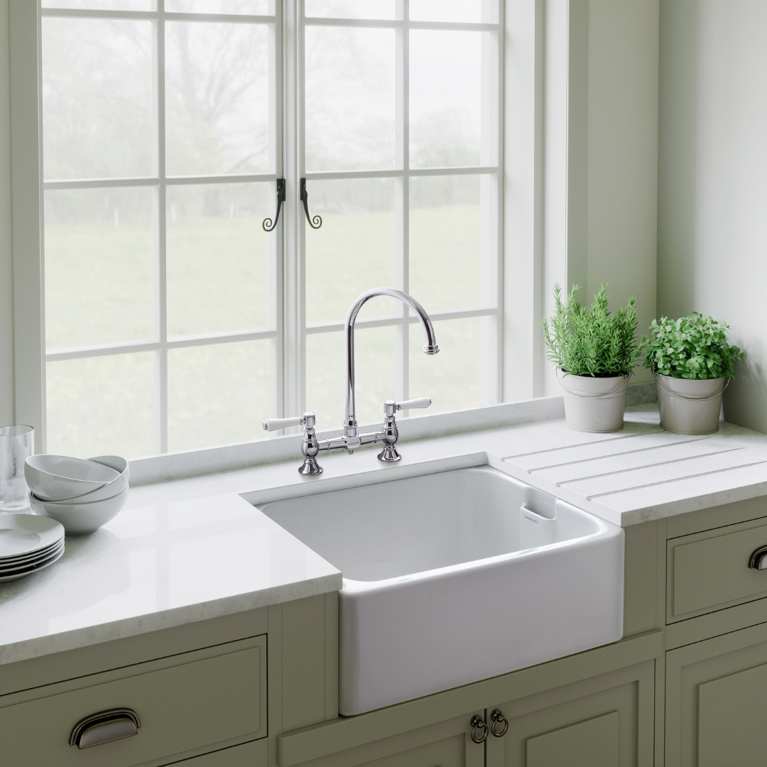 KKS Rangemaster Farmhouse Belfast Sink CFBL595WH90