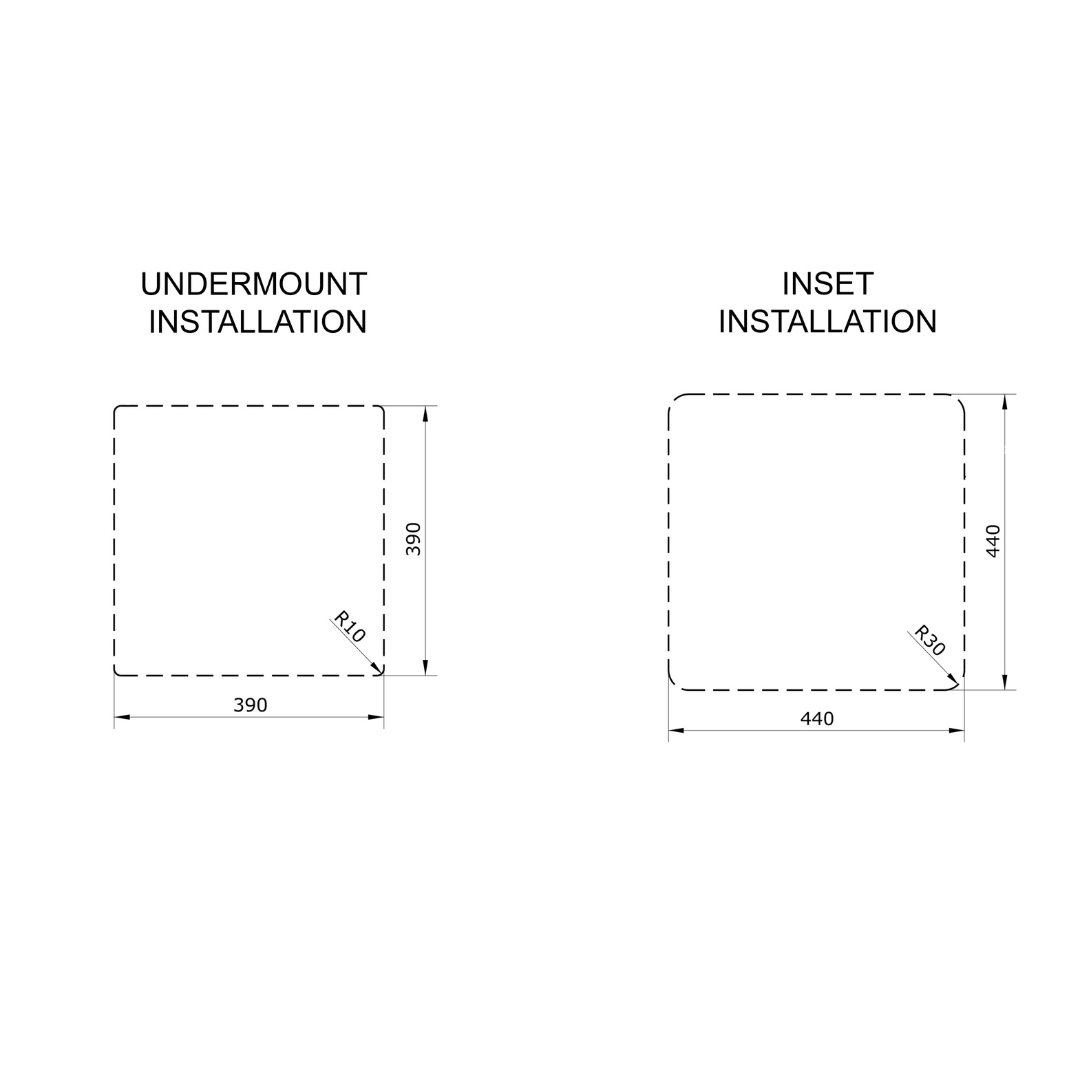 KKS Rangemaster Fire Clay Ceramic Sink CRUB4040WH