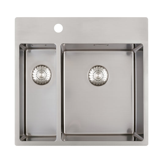 Caressi Power Plug 550 x 400mm Left Hand Side Bowl With Tap Hole CAPP1534KR10