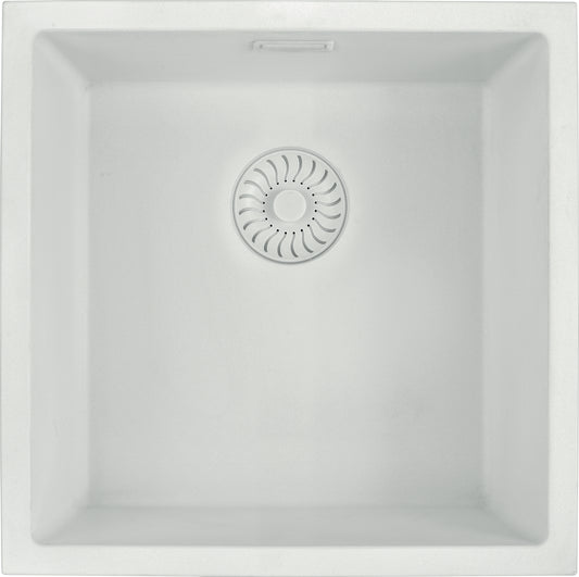 Caressi Power Plug 400 x 400mm Undermounted White CAGRPP40WH-TU