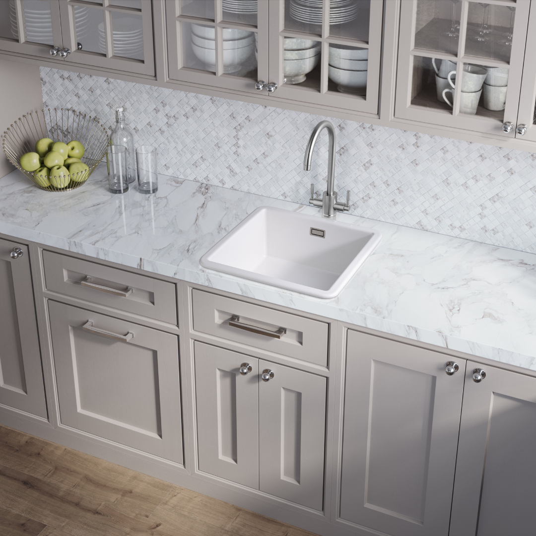 Rangemaster Rustique Sink CRUB4040WH Ceramic