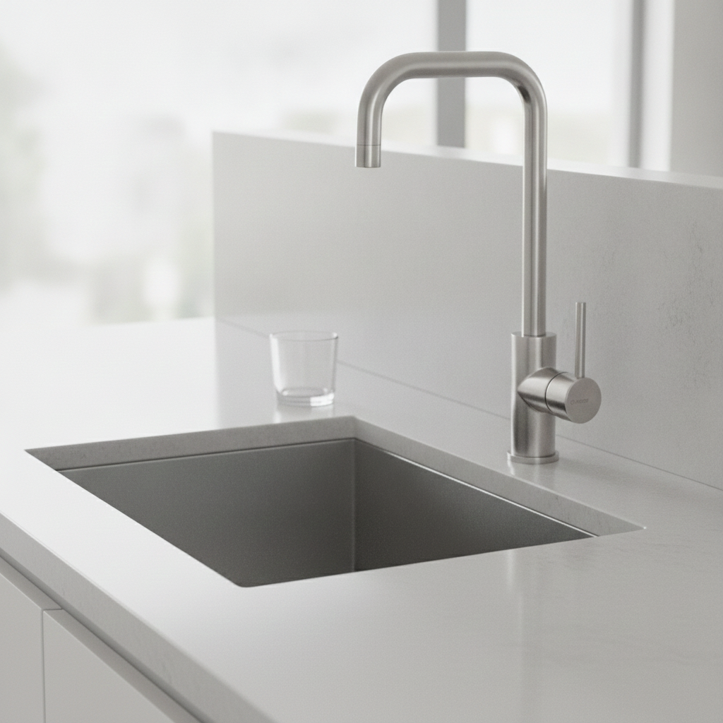 Caressi Single Handle Mixer Tap Steel Square CABL001I