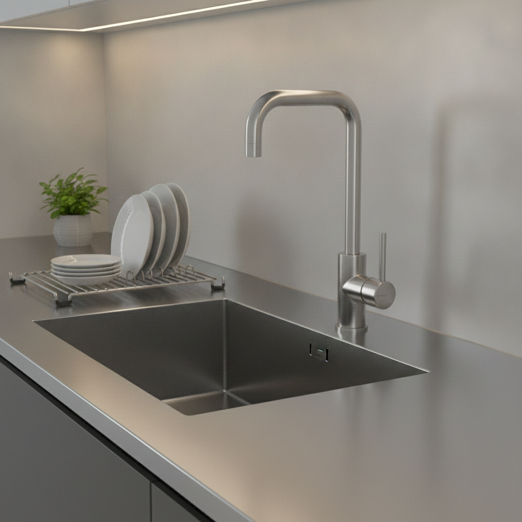 Caressi Single Handle Mixer Tap Steel Square CABL001I