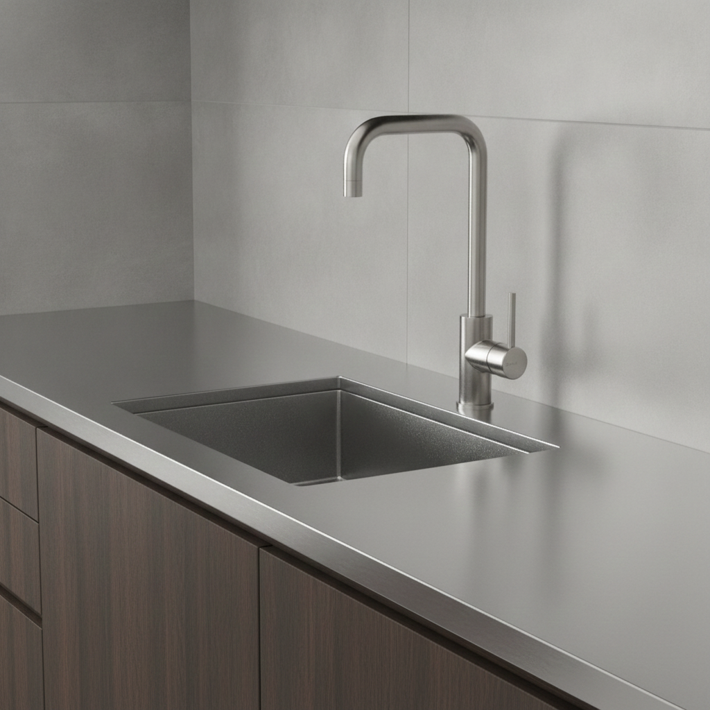 Caressi Single Handle Mixer Tap Steel Square CABL001I