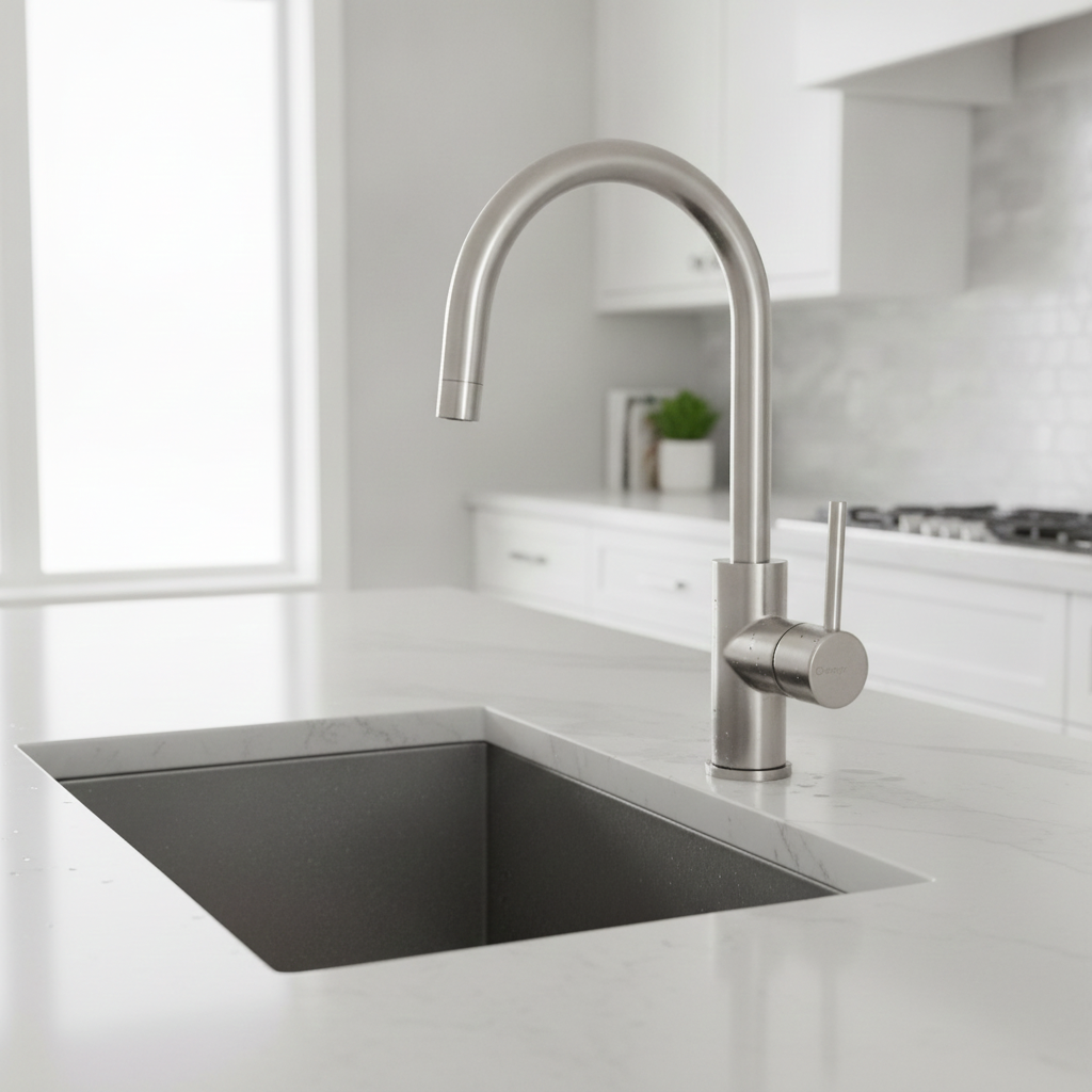 Caressi Single Handle Mixer Tap Steel Swan Neck CABL002I