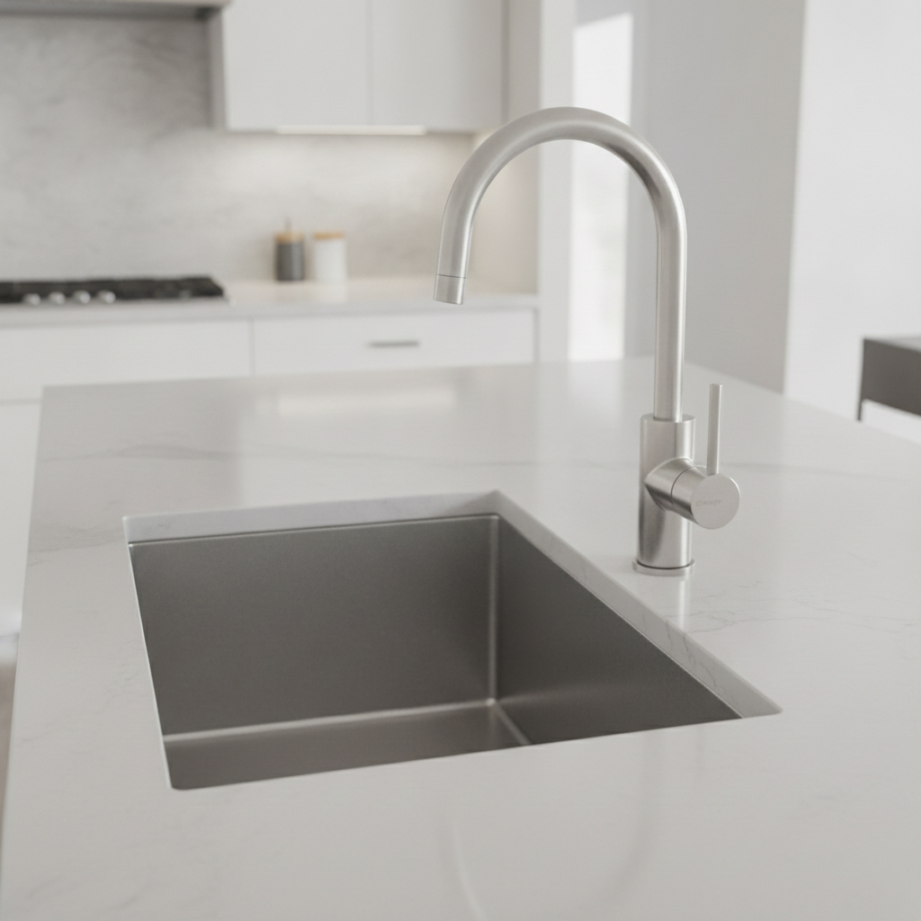 Caressi Single Handle Mixer Tap Steel Swan Neck CABL002I