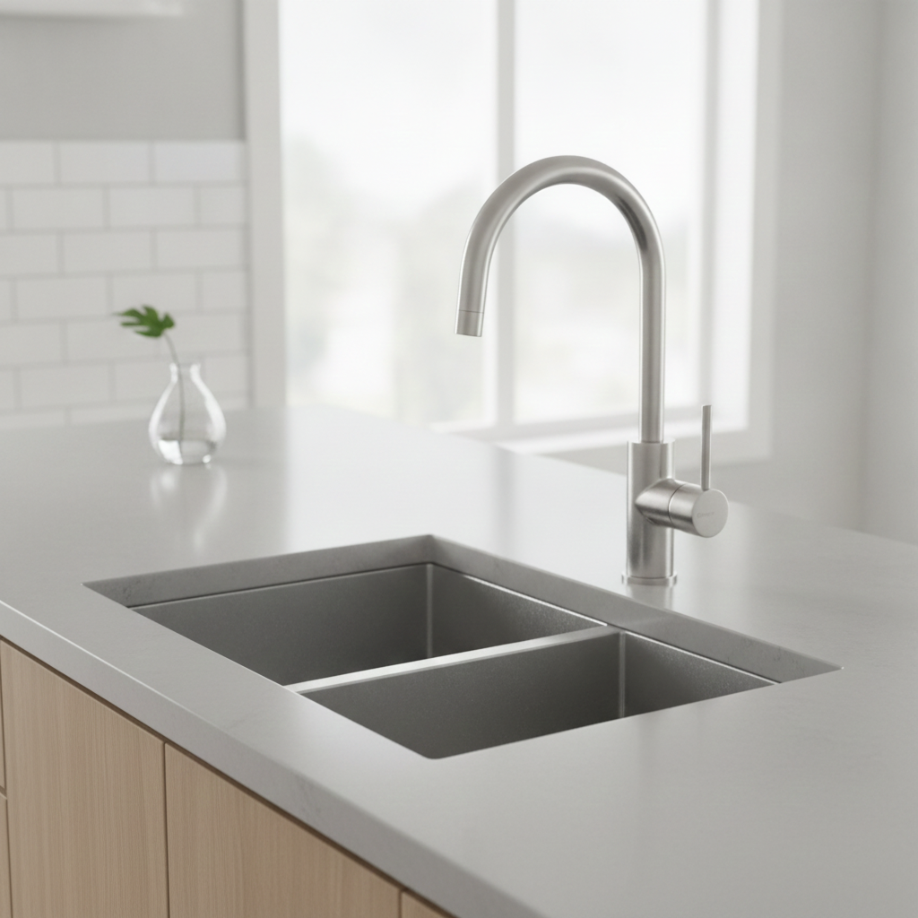 Caressi Single Handle Mixer Tap Steel Swan Neck CABL002I