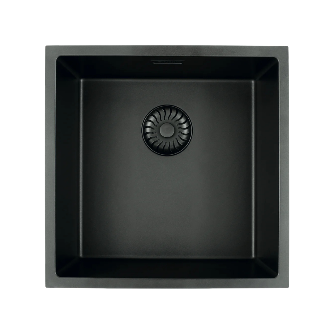 Caressi Power Plug 400 x 400mm Undermounted Black CAGRPP40BK-TU