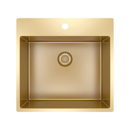 Caressi Power Plug 550 x 400mm  GOLD With Tap Hole CAPP50KR10G