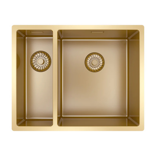 Caressi Power Plug 550 x 400mm Undermounted Right Hand Side Bowl Gold CAPP1534R10G