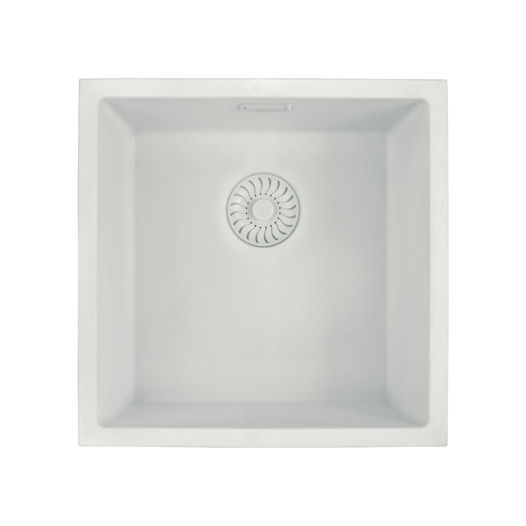 Caressi Power Plug 400 x 400mm Undermounted White CAGRPP40WH-TU