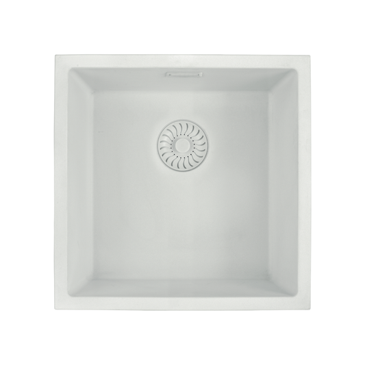 Caressi Power Plug 400 x 400mm Undermounted White CAGRPP40WH-TU