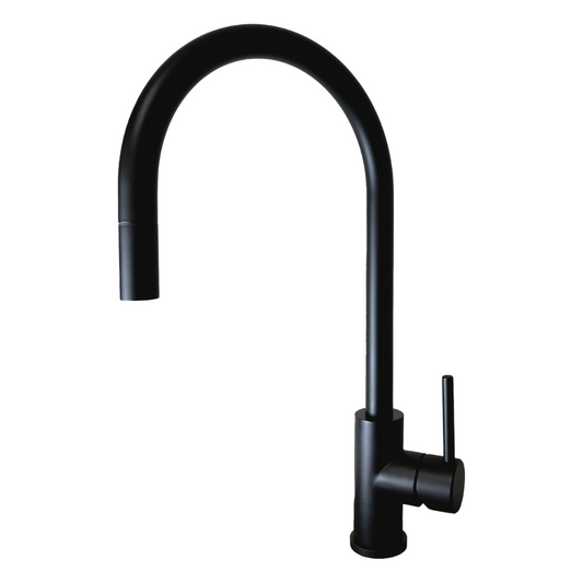 Caressi Single Handle Mixer Tap Extendible Black CA125BKUECO
