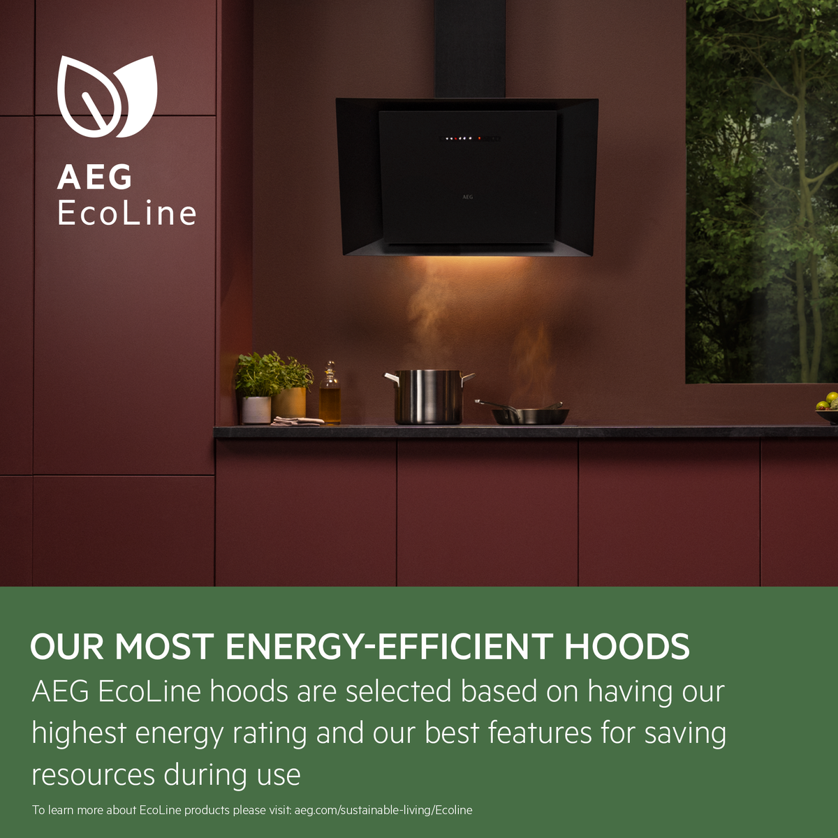 AEG 8000 Series Matt Black Breeze Box Chimney Hood 60cm DBE5681HR