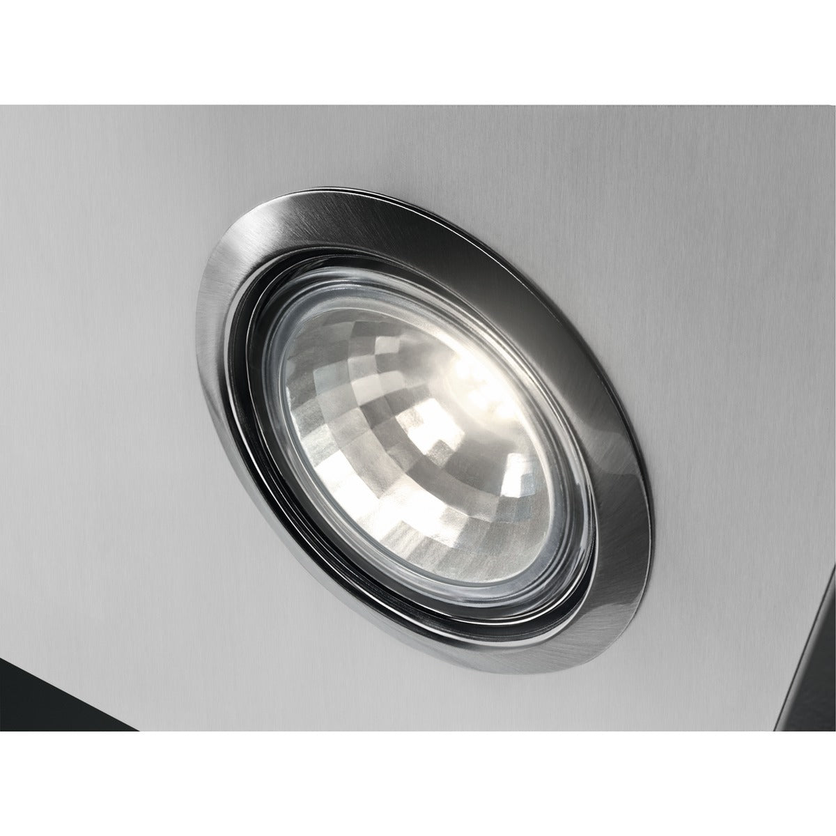 Close-up of a recessed AEG Hood light fixture on a white background