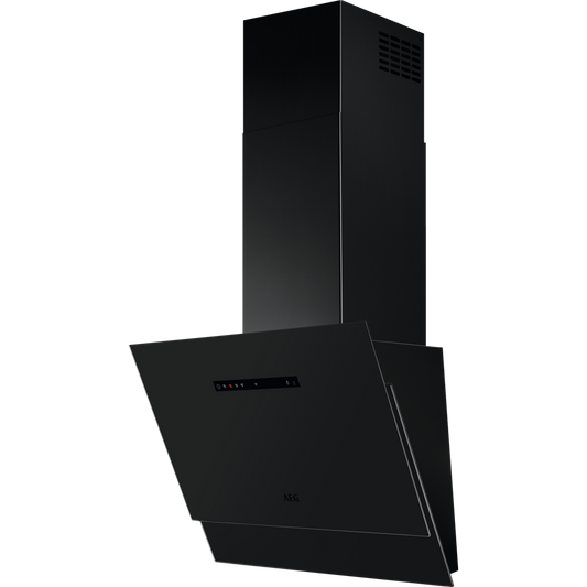 AEG 9000 Series Matt Black Glass SilenceTech Cooker Hood 60 cm DVE5671HR