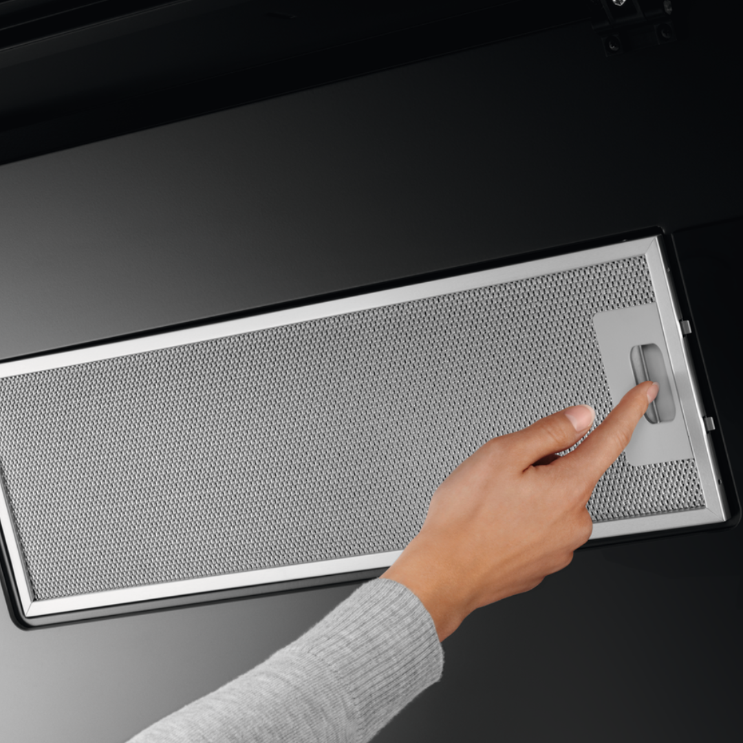 AEG 9000 Series Matt Black Glass SilenceTech Cooker Hood 60 cm DVE5671HR