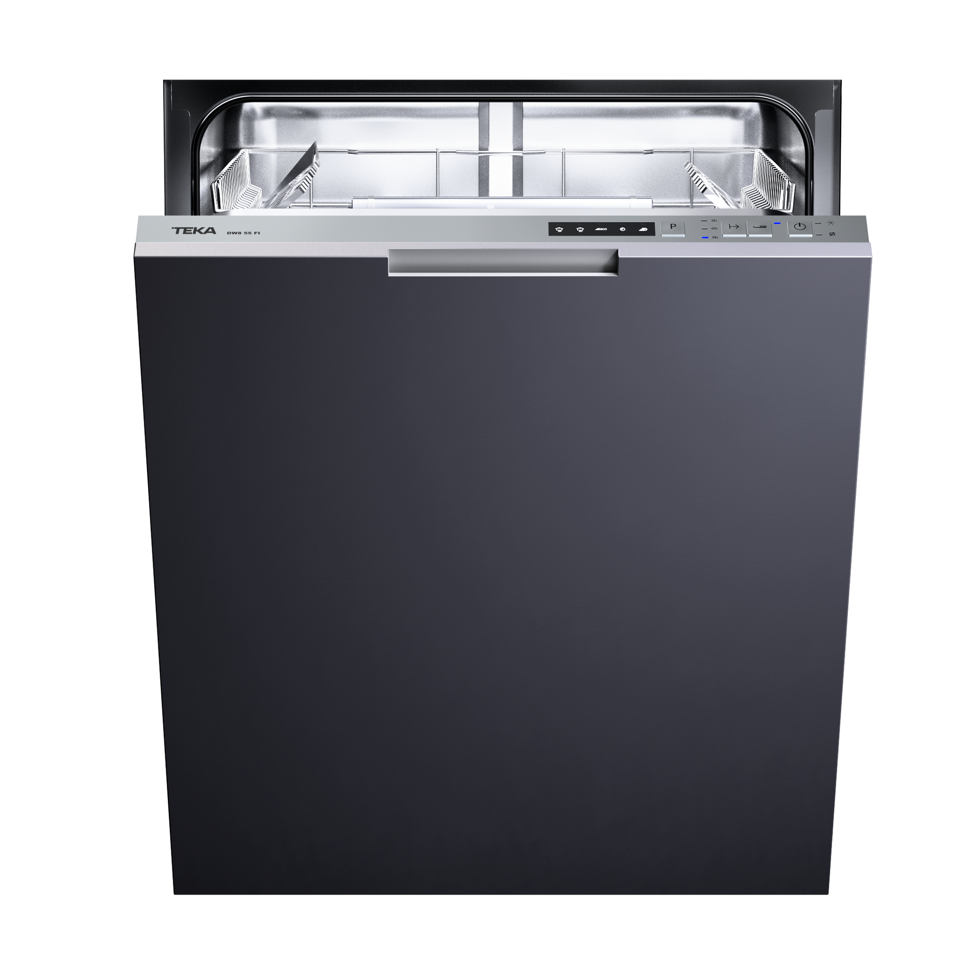 TEKA dishwasher with open door on a white background