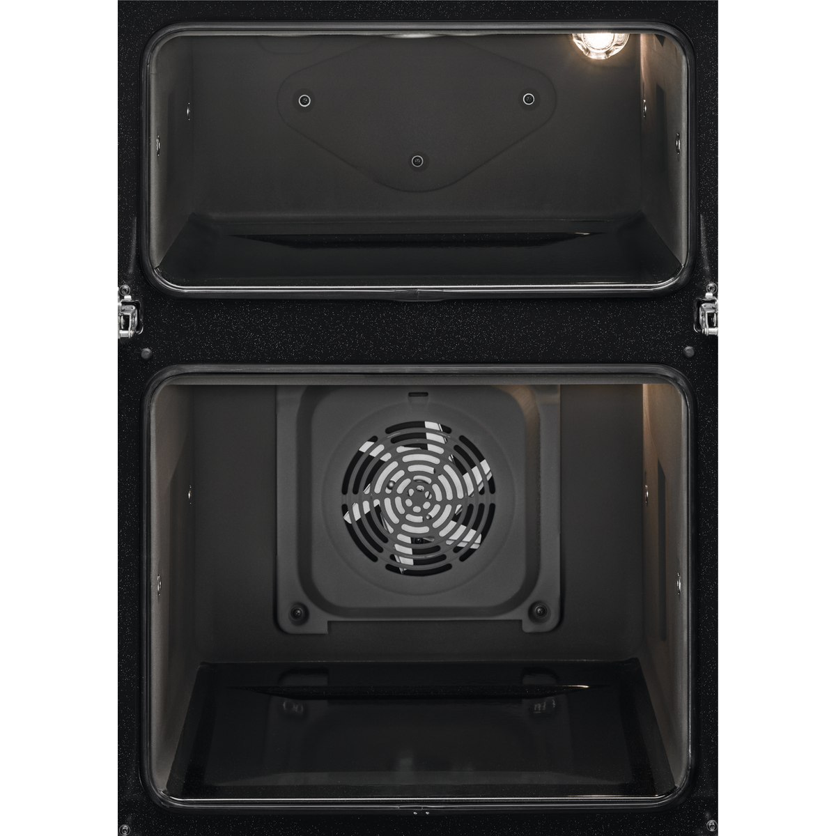 Electrolux 600 Series SurroundCook® Oven Black with a fan inside on a white background