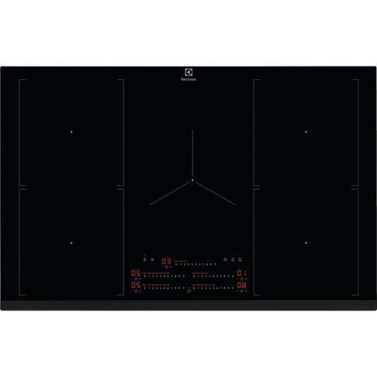 Electrolux Black induction Hob with digital display on a white background