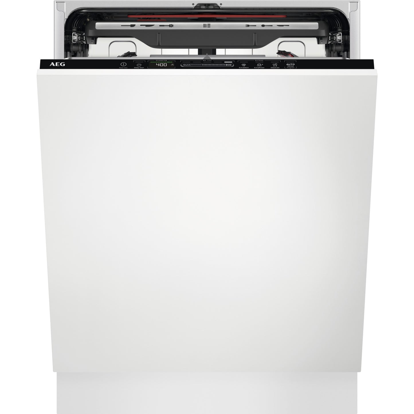 White AEG Integrated dishwasher on a white background