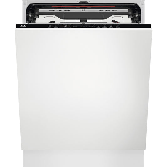 White AEG Integrated dishwasher on a white background
