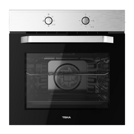 TEKA oven with black door and silver handle on a white background