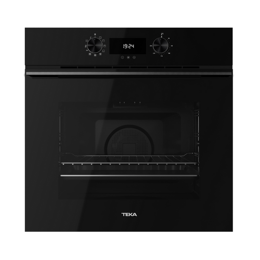 Black Teka oven on a white background
