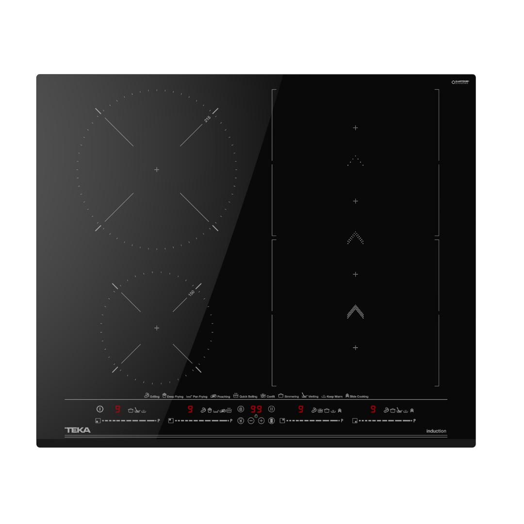 Black TEKA induction Hob with digital display on a white background