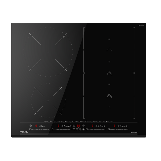 Black TEKA induction Hob with digital display on a white background