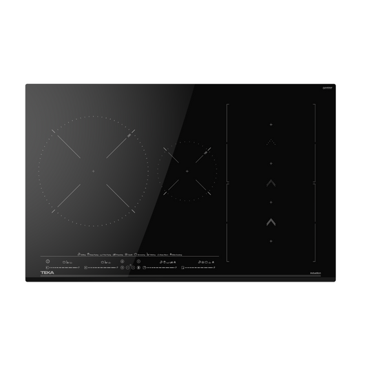 Black TEKA induction Hob with digital display on a white background
