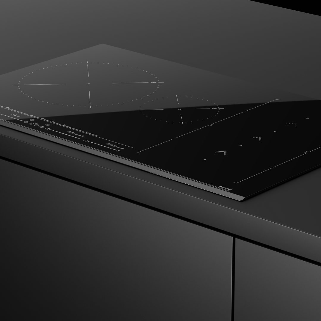 Black TEKA induction Hob on a black kitchen counter
