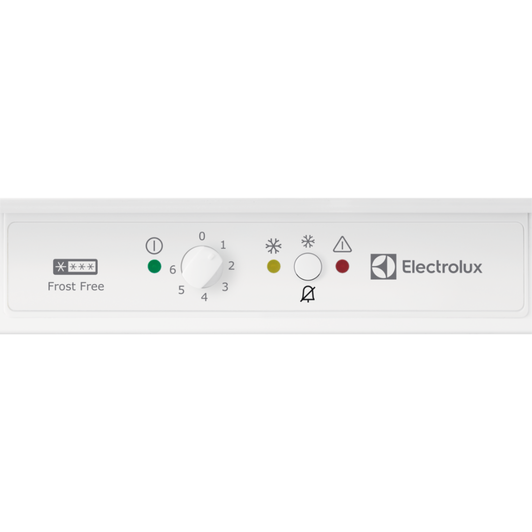 Electrolux Undercounter Freezer   control panel with various icons and a white background