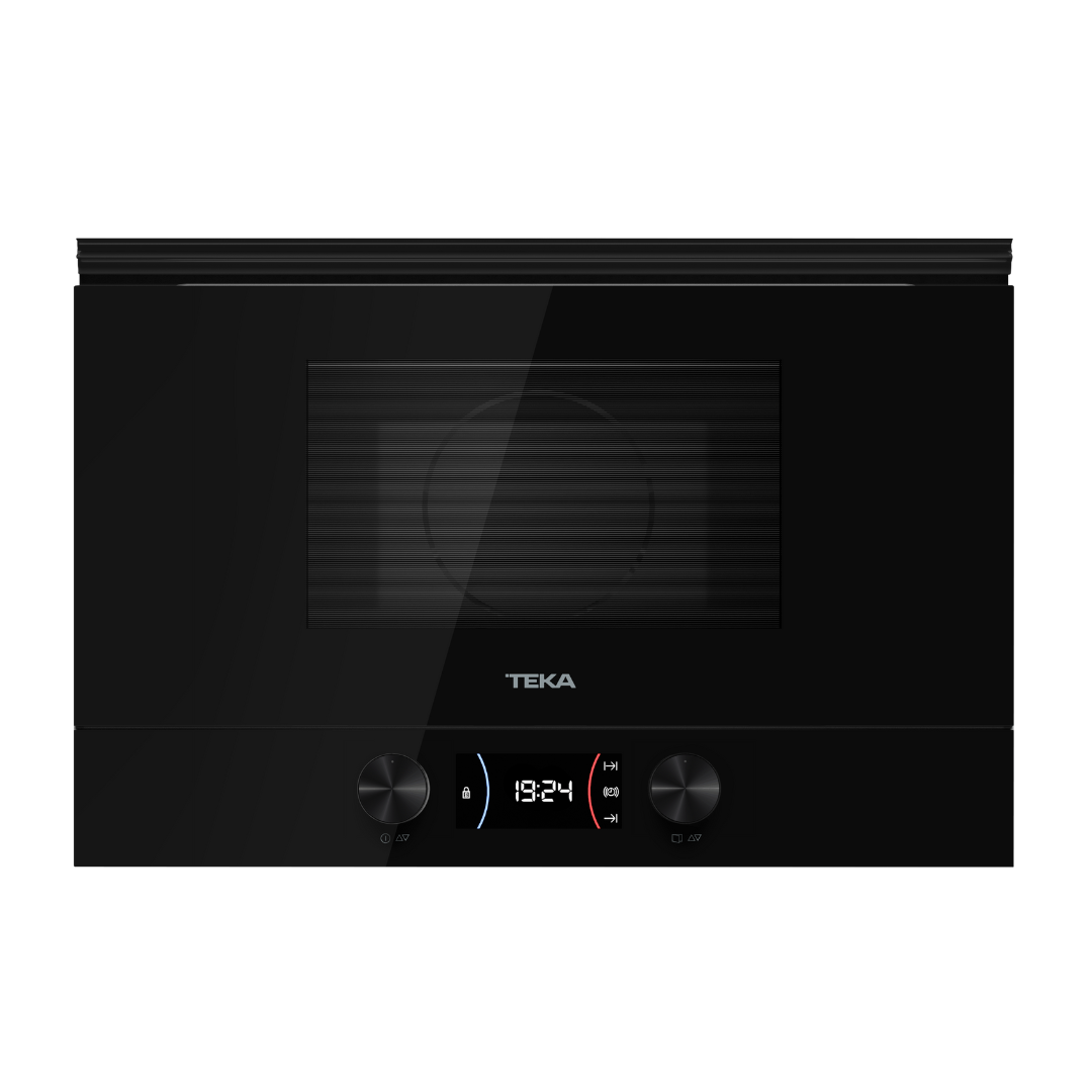Black Teka microwave oven on a white background