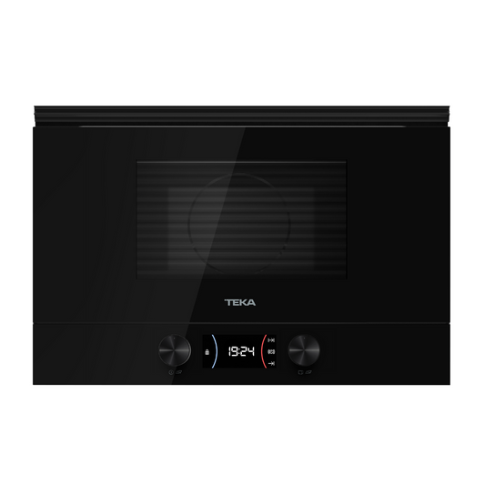 Black Teka microwave oven on a white background