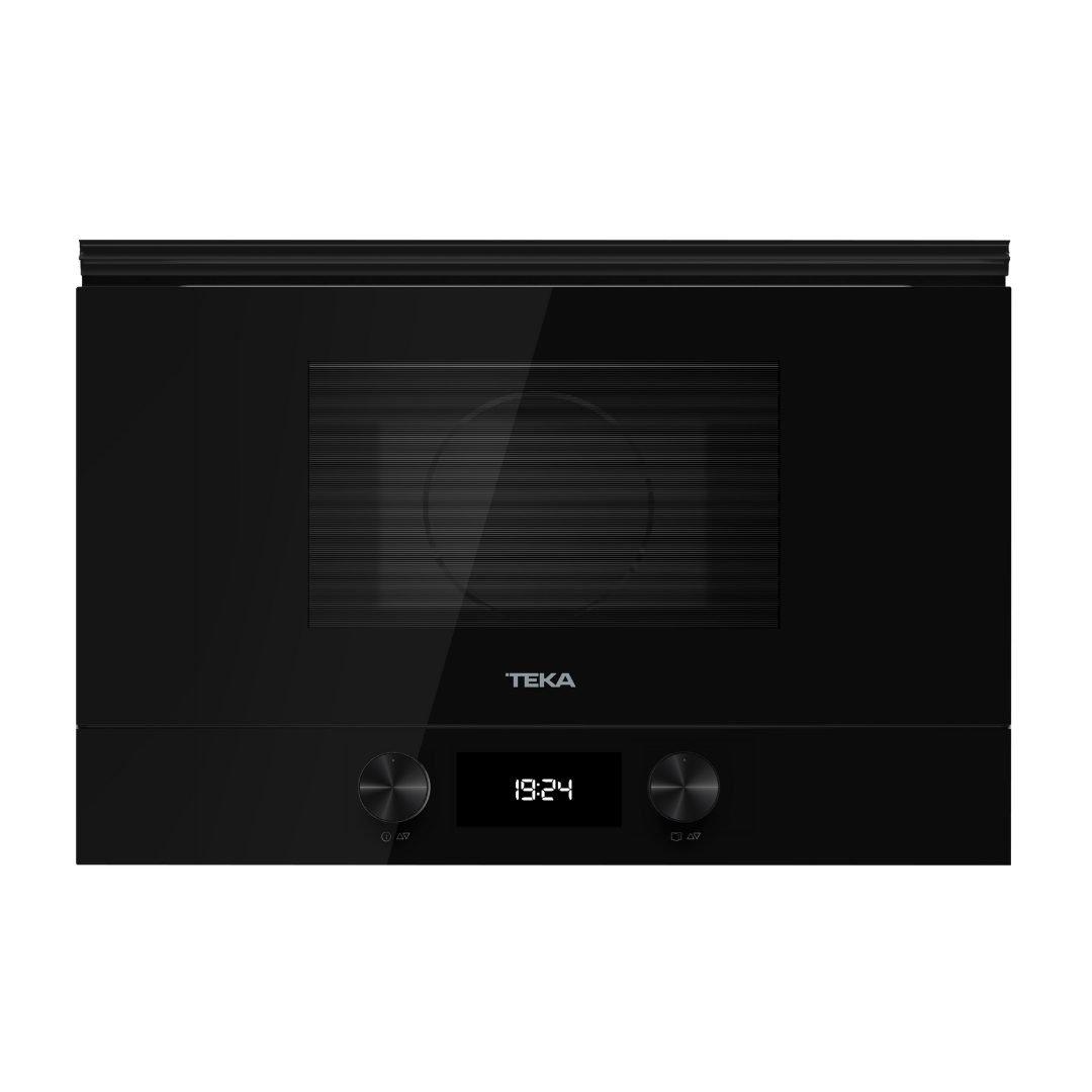 Black TEKA microwave oven on a white background