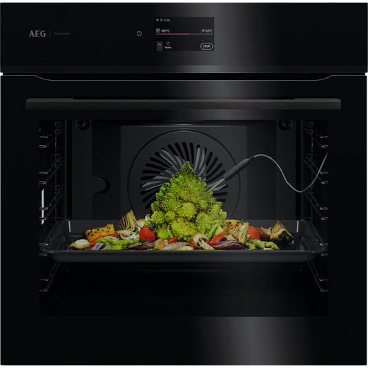 AEG 7000 Series Black MealAssist Pyrolytic Self Clean Built-in Oven NBE7P731AB