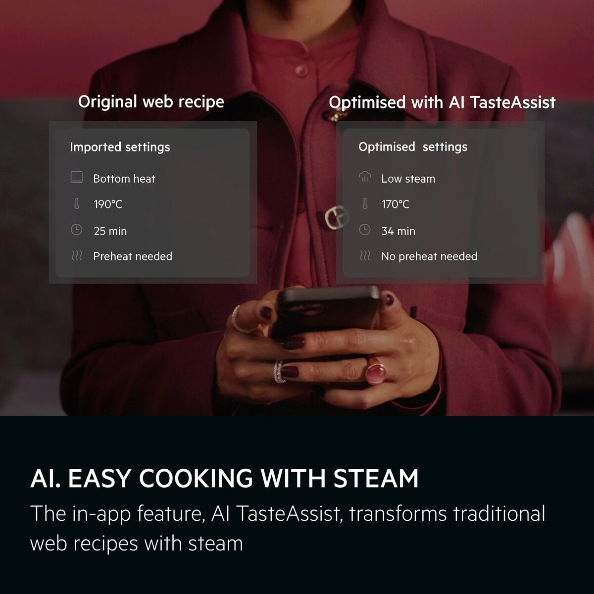 AEG 7000 Series Black MealAssist with SteamCrisp® Pyrolytic Self Clean Built-in Oven NBR7P731SB