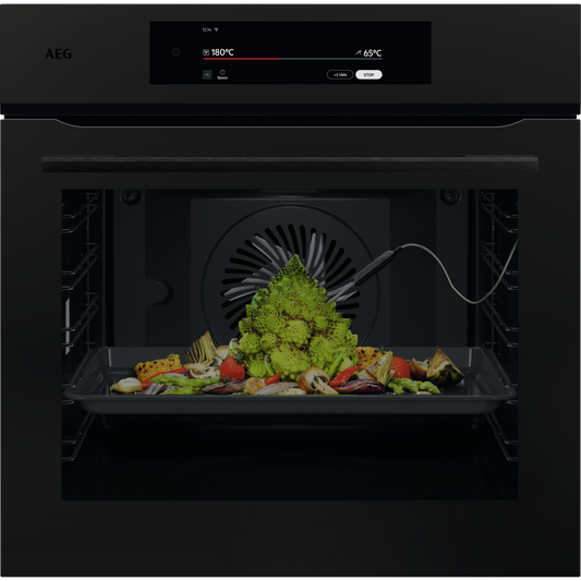 AEG 9000 Series Matt Black ProAssist Pyrolytic Self Clean Built-in Oven NBT9P831AT