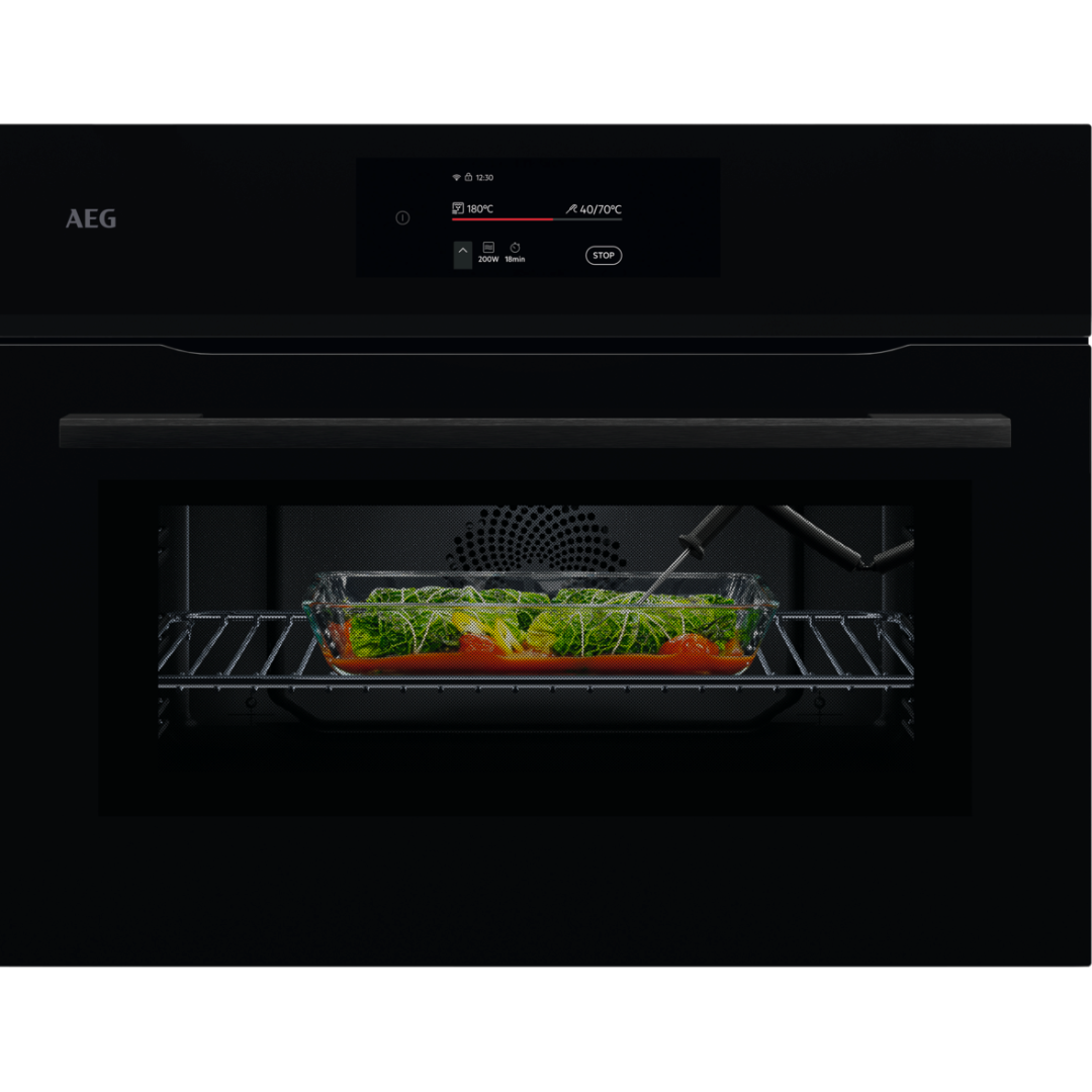 AEG 8000 Series Black MealAssist Combination Microwave and Built-in Oven NKK8N721B