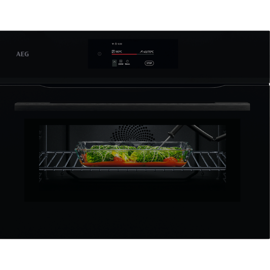 AEG 8000 Series Black MealAssist Combination Microwave and Built-in Oven NKK8N721B